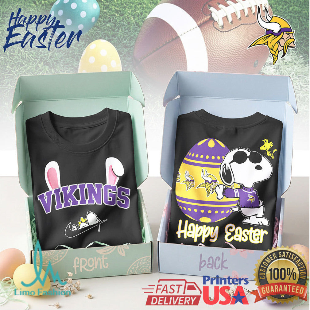 Snoopy Happy Easter Minnesota Vikings NFL Holiday T Shirt - Limotees LLC