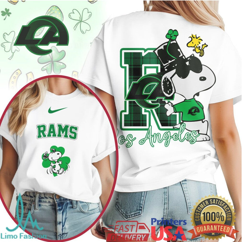 Snoopy Los Angeles Rams St. Patrick's Day Lucky Green Football Shirt - Limotees LLC