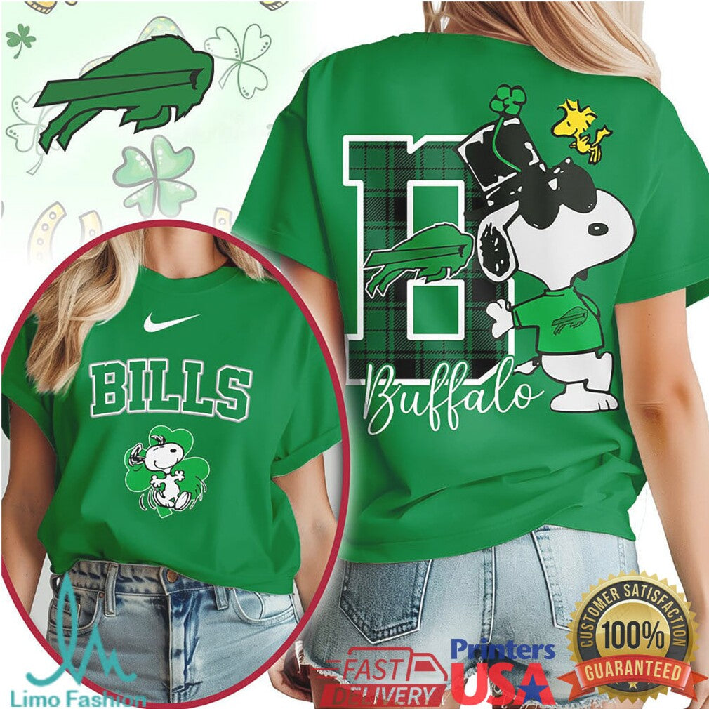 Snoopy Lucky Clover Buffalo Bills St. Patrick's Day T Shirt - Limotees LLC