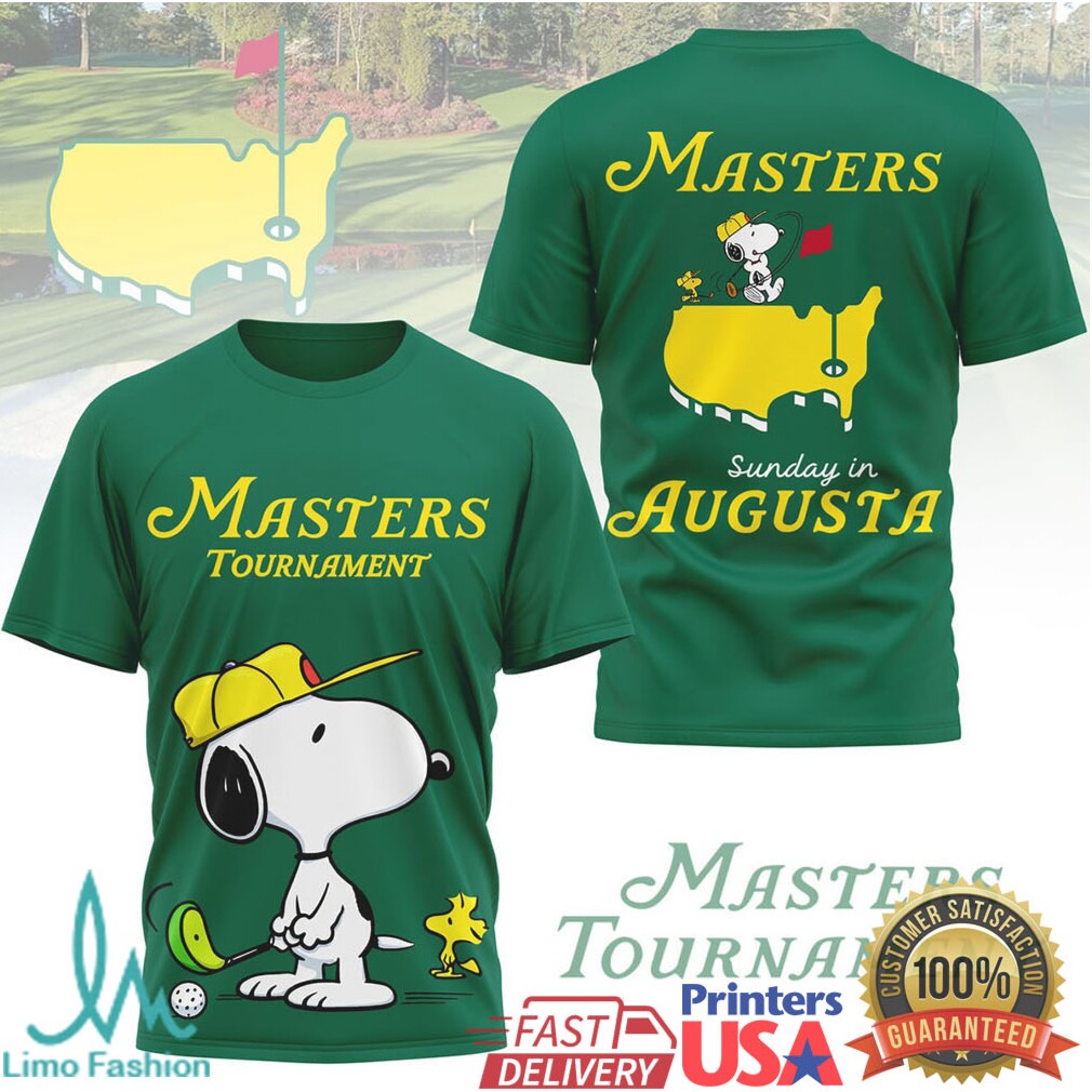 Snoopy Masters Tournament Sunday in Augusta Golf T Shirt