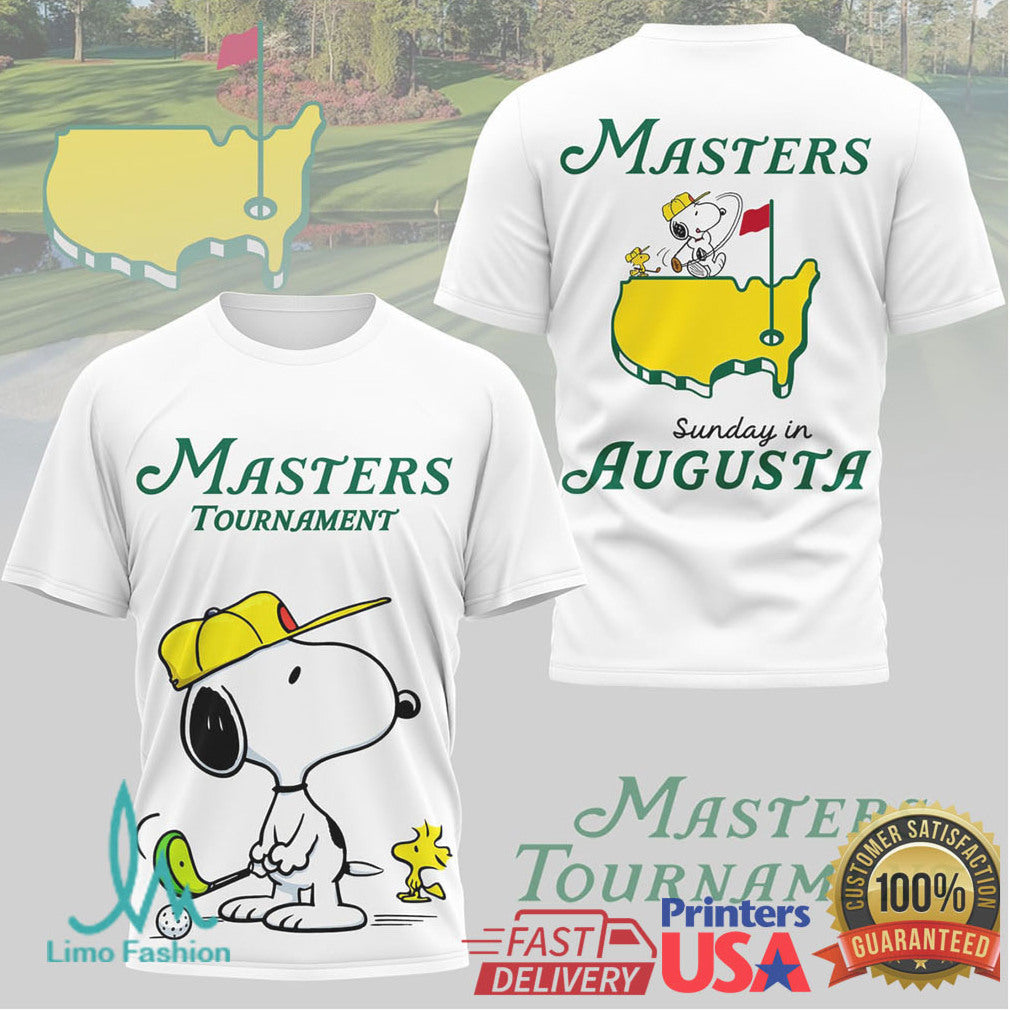 Snoopy Masters Tournament Sunday in Augusta Golf T Shirt