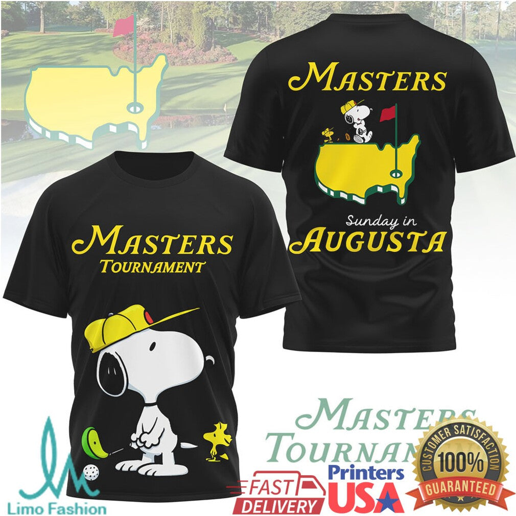 Snoopy Masters Tournament Sunday in Augusta Golf T Shirt