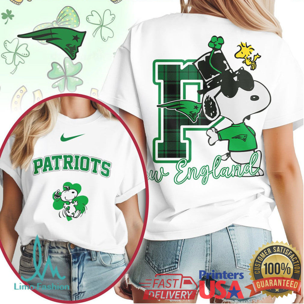 Snoopy New England Patriots St. Patrick's Day Lucky Leprechaun Shirt - Limotees LLC