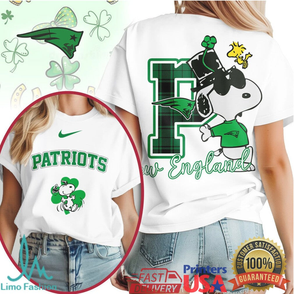 Snoopy New England Patriots St. Patrick's Day Lucky Leprechaun Shirt - Limotees LLC