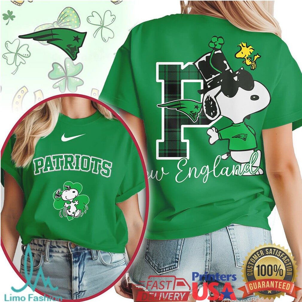 Snoopy New England Patriots St. Patrick's Day Lucky Leprechaun Shirt - Limotees LLC