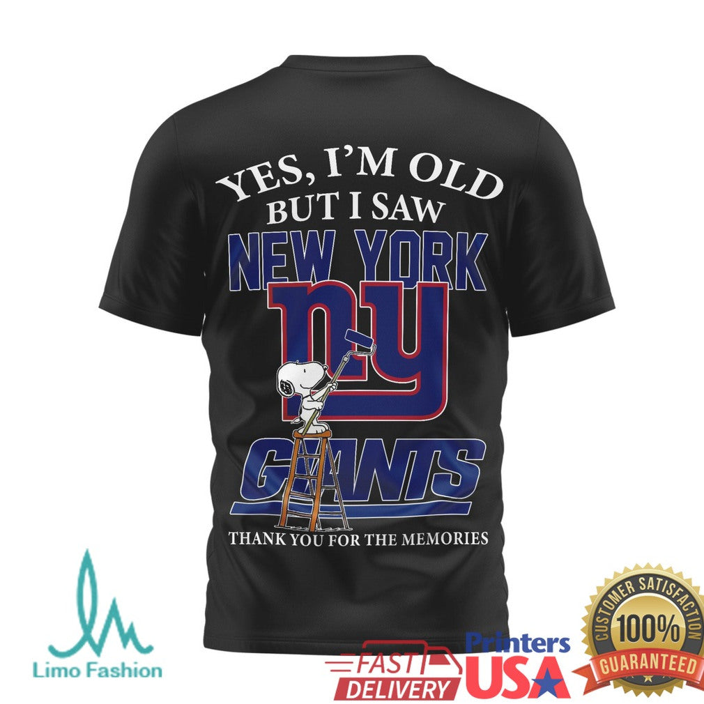 Snoopy New York Giants Yes I'm Old But I Saw Thank You For The Memories T Shirt - Limotees LLC