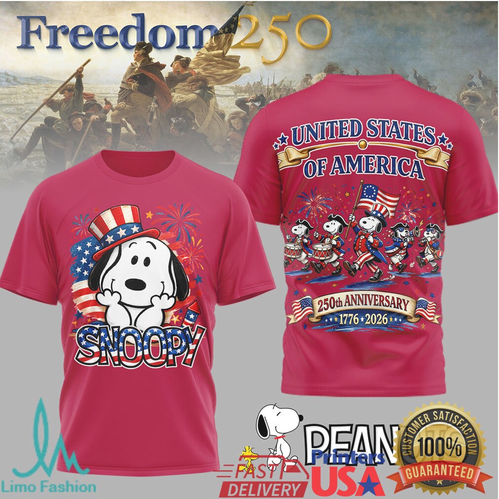 Snoopy Peanuts United States 250th Anniversary Celebration T Shirt - Limotees LLC