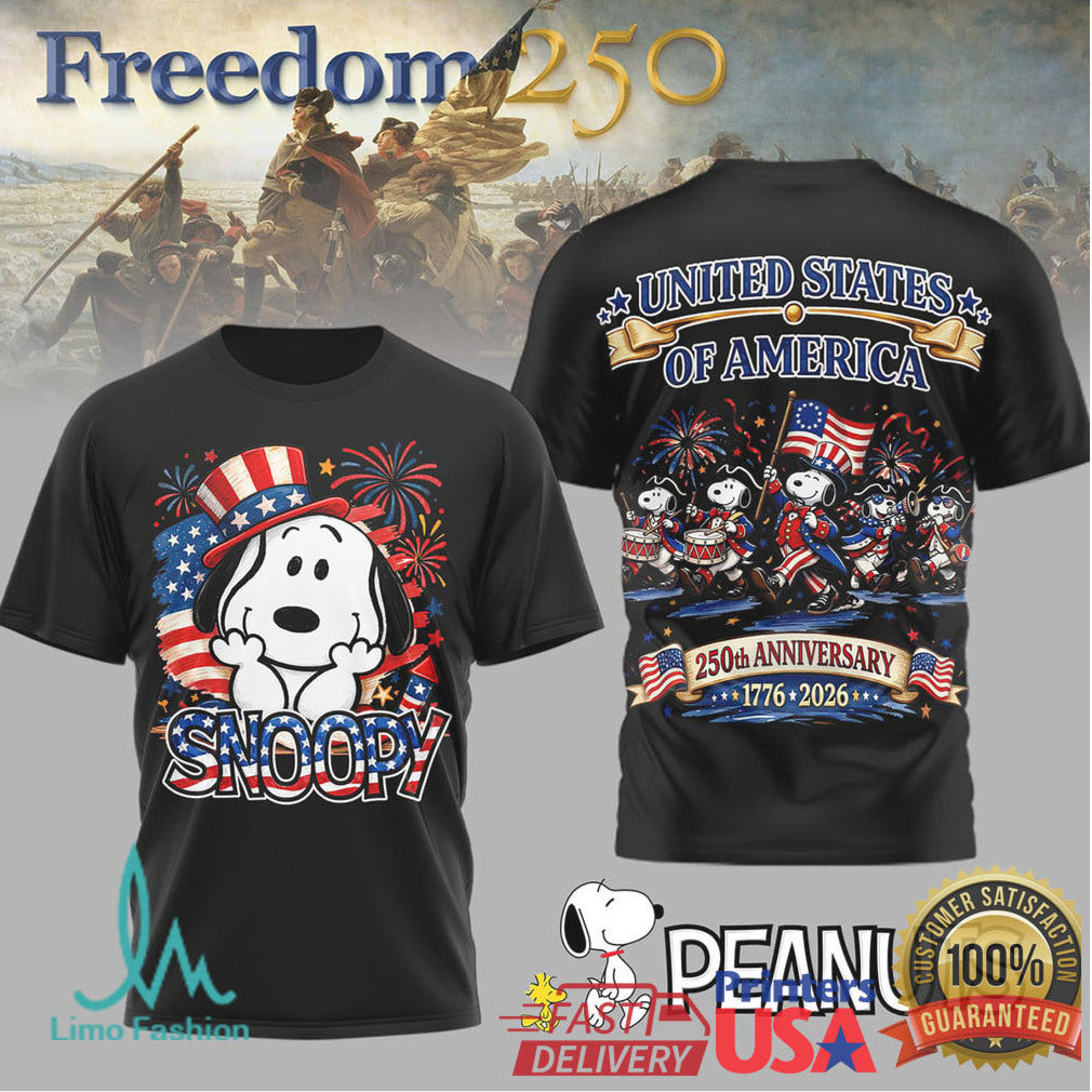 Snoopy Peanuts United States 250th Anniversary Celebration T Shirt - Limotees LLC