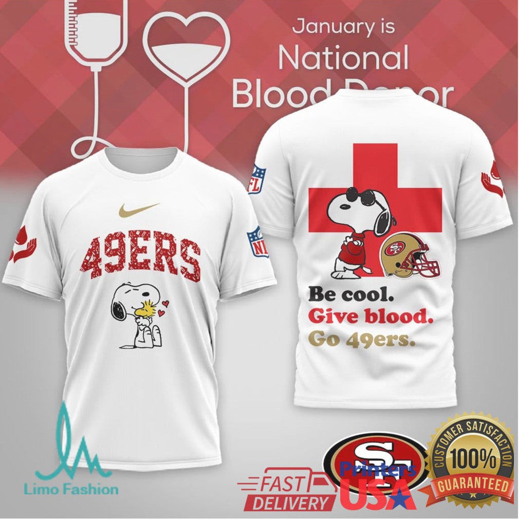 Snoopy San Francisco 49ers National Blood Donor Month T Shirt - Limotees LLC