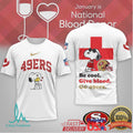 Snoopy San Francisco 49ers National Blood Donor Month T Shirt - Limotees LLC