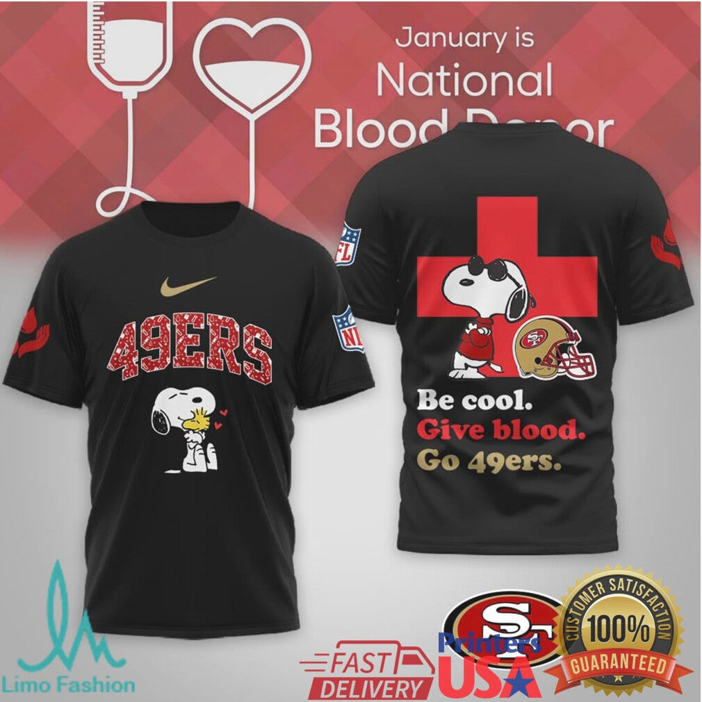 Snoopy San Francisco 49ers National Blood Donor Month T Shirt - Limotees LLC