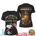 Snoopy Spirit of 1776 Patriotic Lantern USA 250th Anniversary T Shirt - Limotees LLC