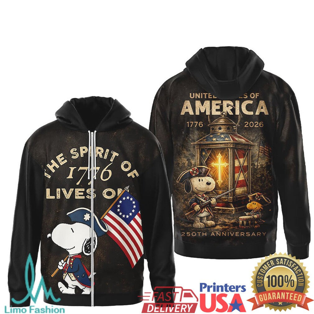 Snoopy Spirit of 1776 Patriotic Lantern USA 250th Anniversary T Shirt - Limotees LLC