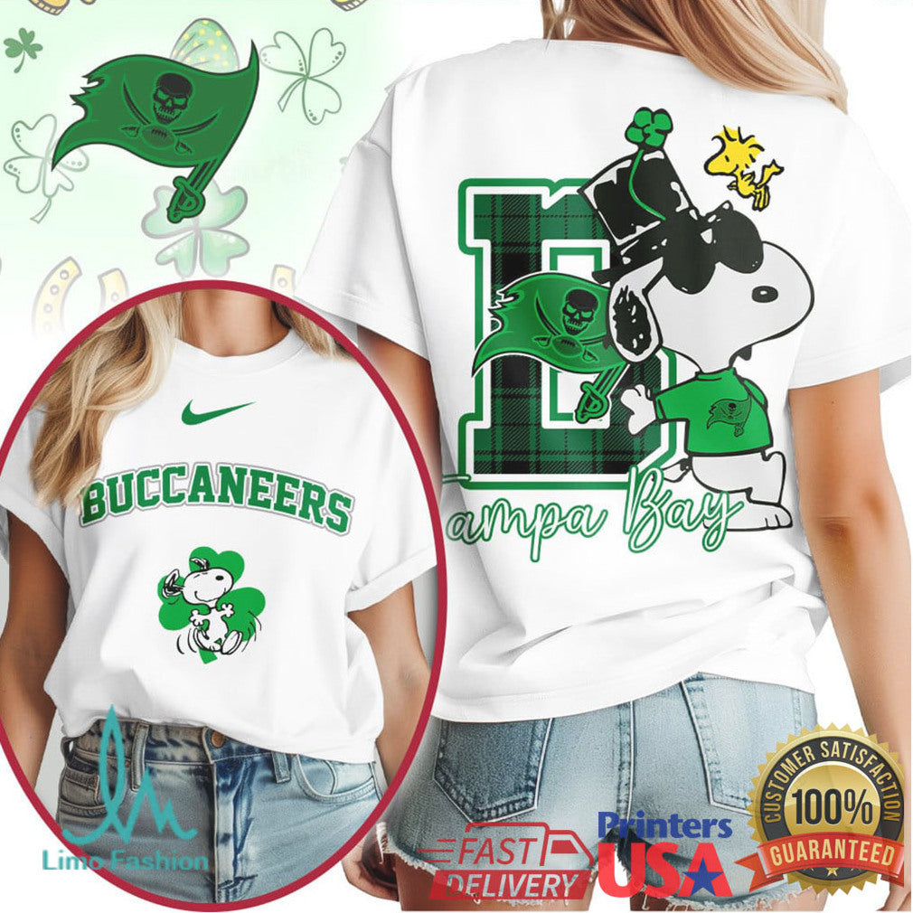 Snoopy Tampa Bay Buccaneers St. Patrick's Day Leprechaun Fan T Shirt - Limotees LLC