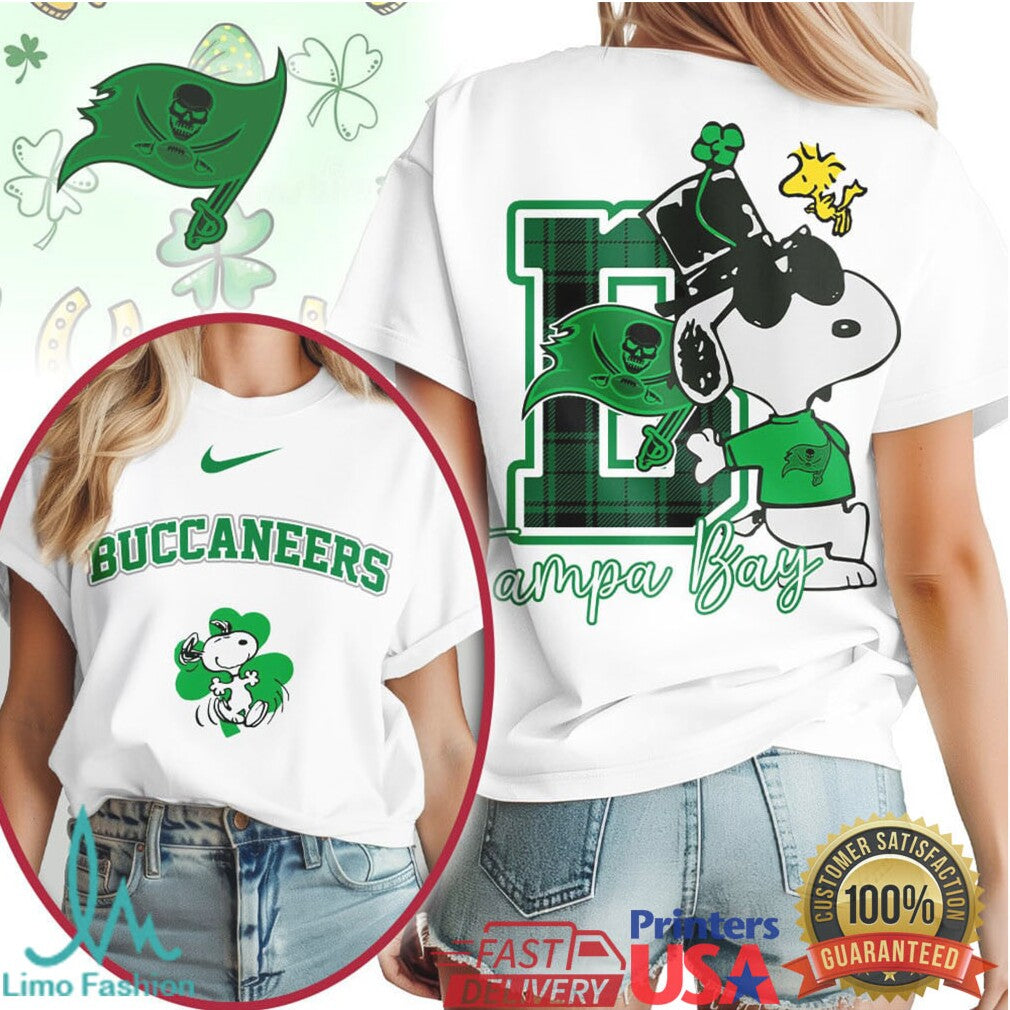 Snoopy Tampa Bay Buccaneers St. Patrick's Day Leprechaun Fan T Shirt - Limotees LLC