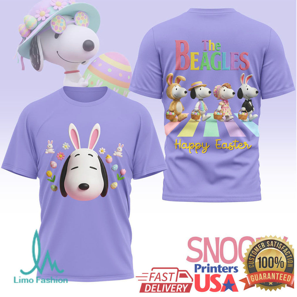 Snoopy The Beagles Happy Easter Abbey Road Parody T Shirt - Limotees LLC