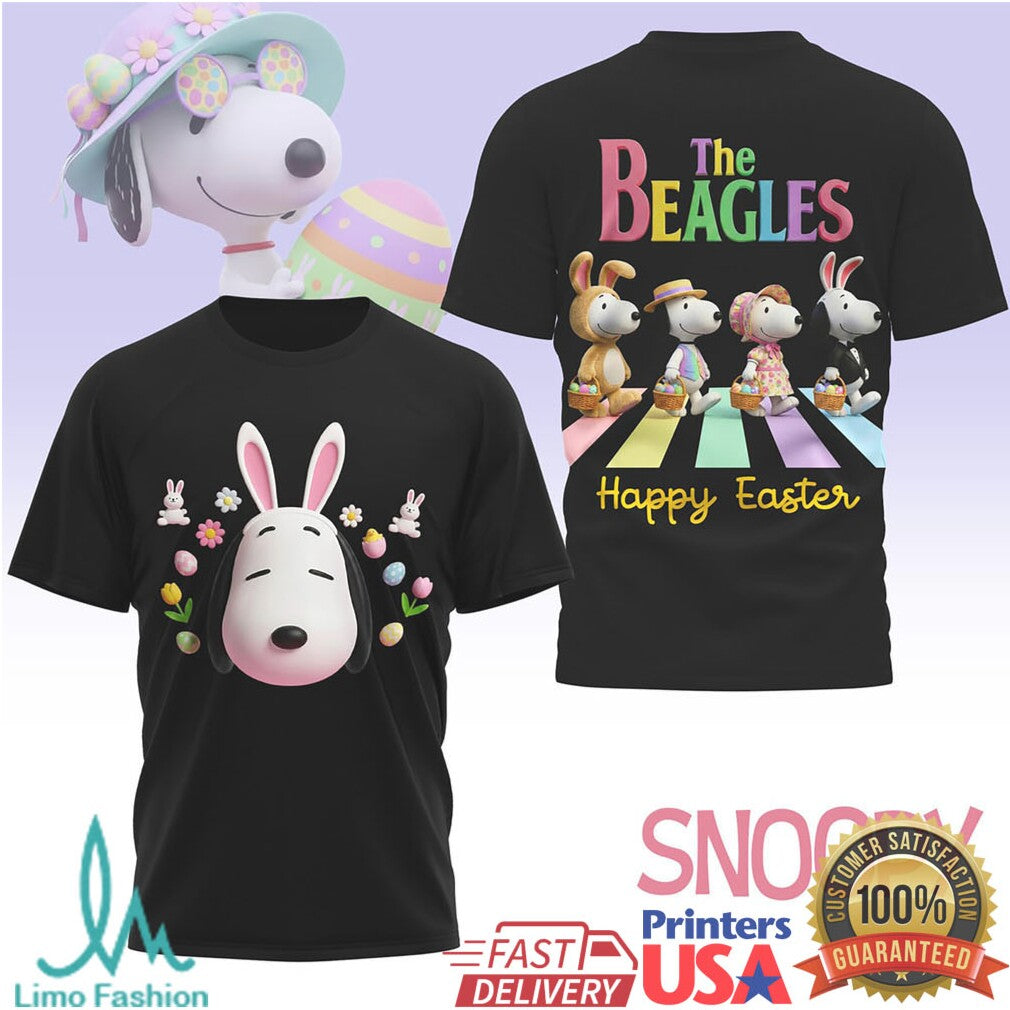 Snoopy The Beagles Happy Easter Abbey Road Parody T Shirt - Limotees LLC