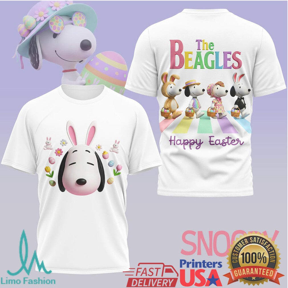 Snoopy The Beagles Happy Easter Abbey Road Parody T Shirt - Limotees LLC