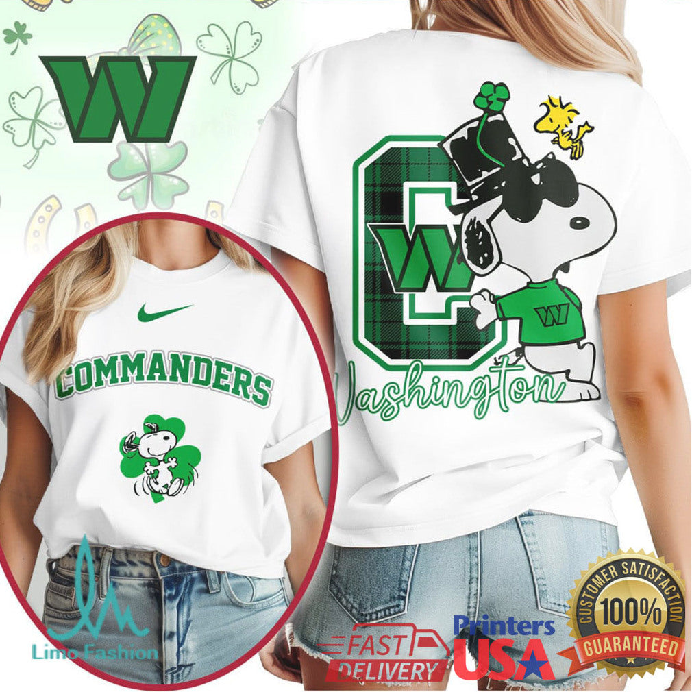 Snoopy Washington Commanders St. Patrick's Day Clover T Shirt - Limotees LLC