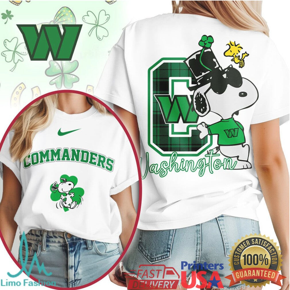 Snoopy Washington Commanders St. Patrick's Day Clover T Shirt - Limotees LLC