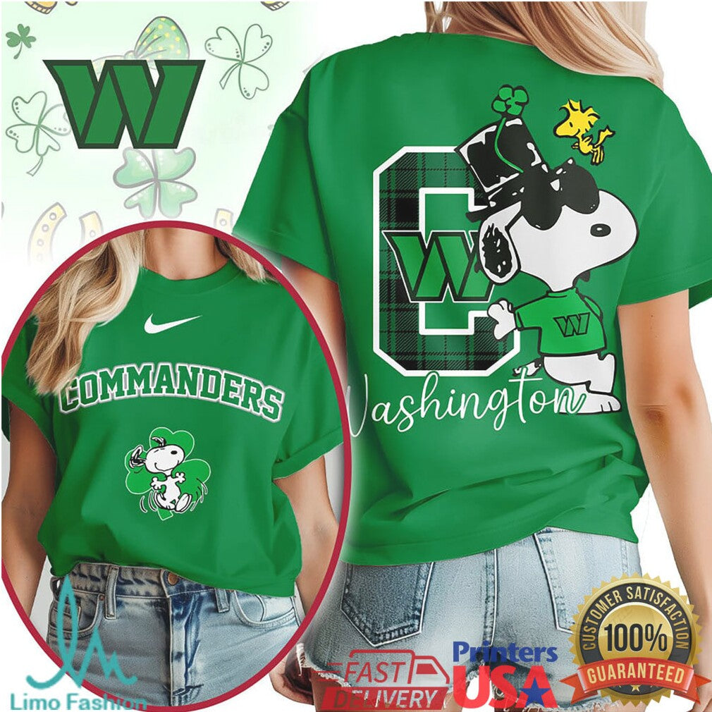 Snoopy Washington Commanders St. Patrick's Day Clover T Shirt - Limotees LLC