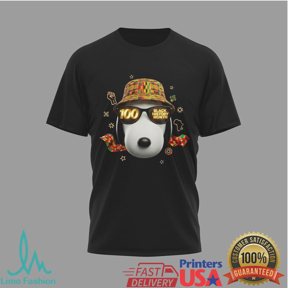 Snoopy and Charlie Brown 100 Years of Black Excellence Graphic Tee - Limotees LLC