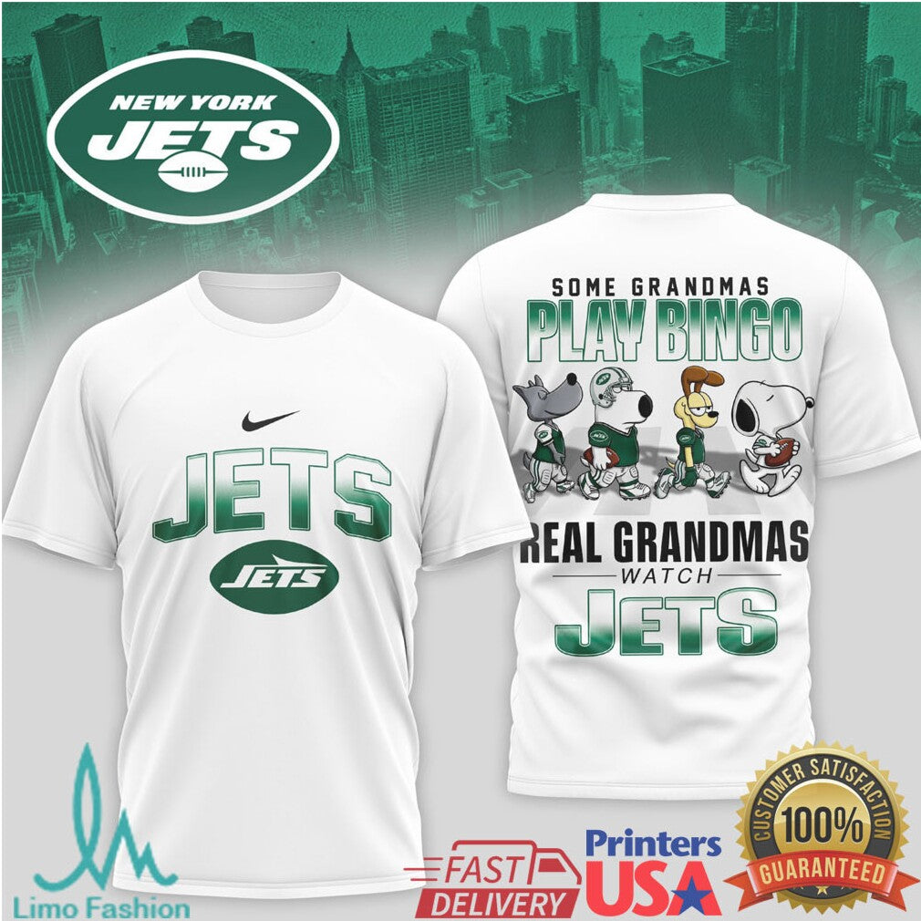 Some Grandmas Play Bingo Real Grandmas Watch Jets T Shirt - Limotees LLC