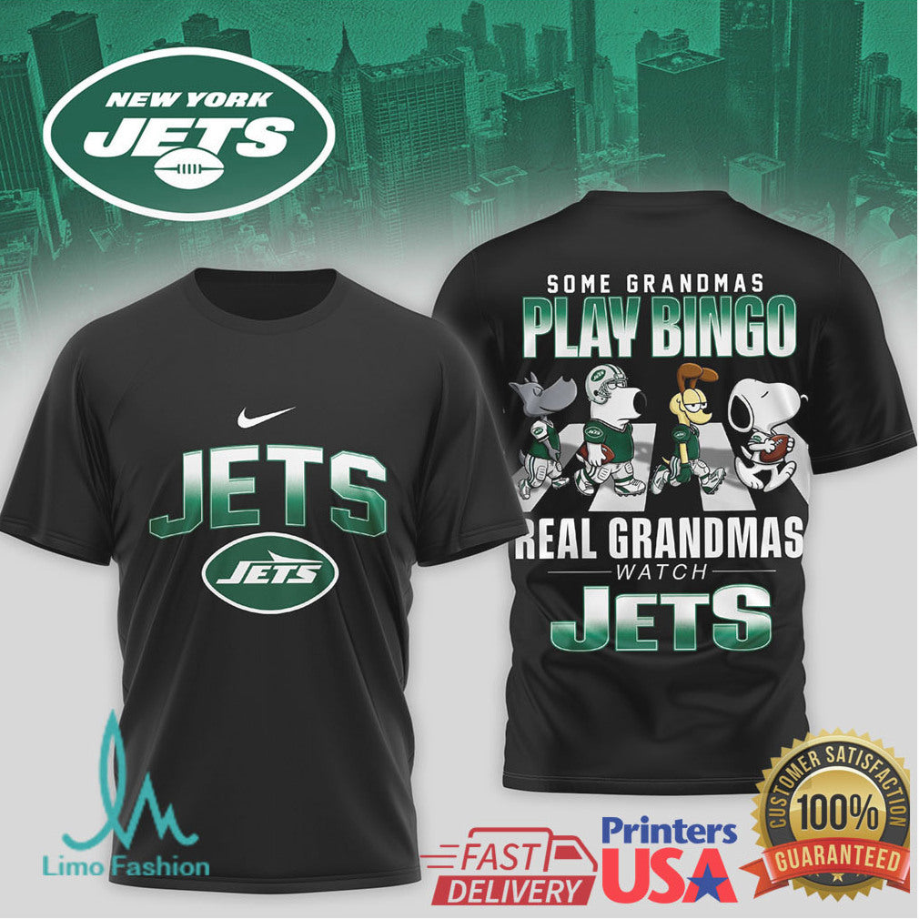 Some Grandmas Play Bingo Real Grandmas Watch Jets T Shirt - Limotees LLC