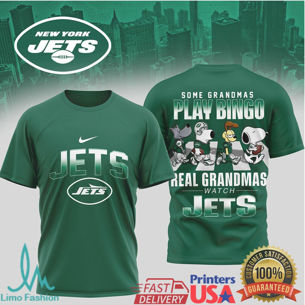Some Grandmas Play Bingo Real Grandmas Watch Jets T Shirt - Limotees LLC