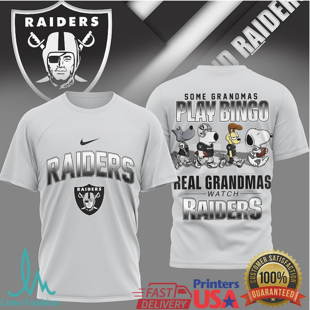 Some Grandmas Play Bingo Real Grandmas Watch Raiders T Shirt - Limotees LLC