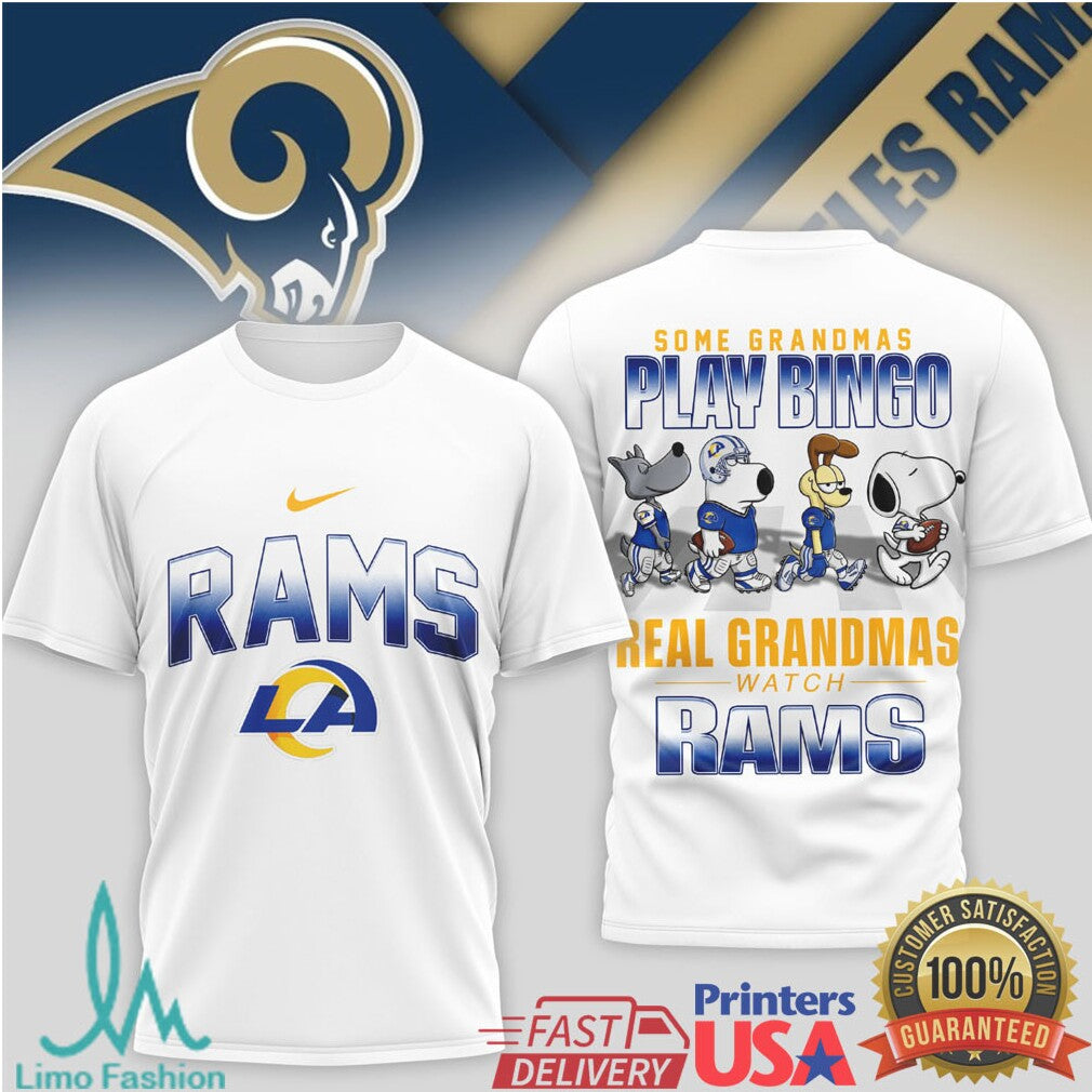 Some Grandmas Play Bingo Real Grandmas Watch Rams T Shirt - Limotees LLC
