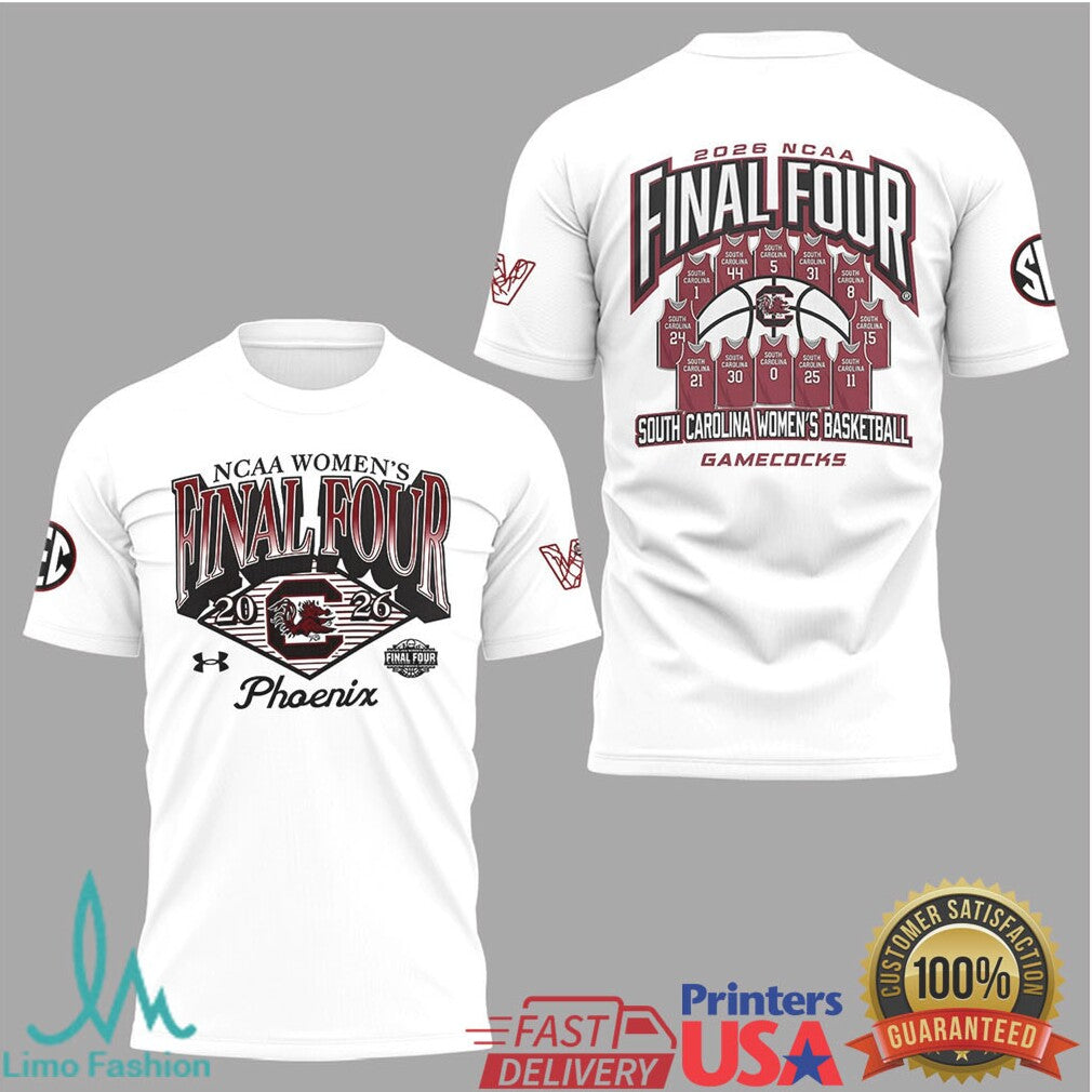 South Carolina Gamecocks 2026 Women's Final Four Player Roster Jersey T Shirt - Limotees LLC