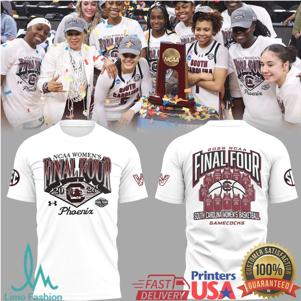 South Carolina Gamecocks 2026 Women's Final Four Player Roster Jersey T Shirt - Limotees LLC