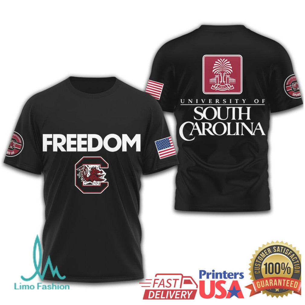 South Carolina Gamecocks Freedom University Patriotic NCAA T Shirt - Limotees LLC
