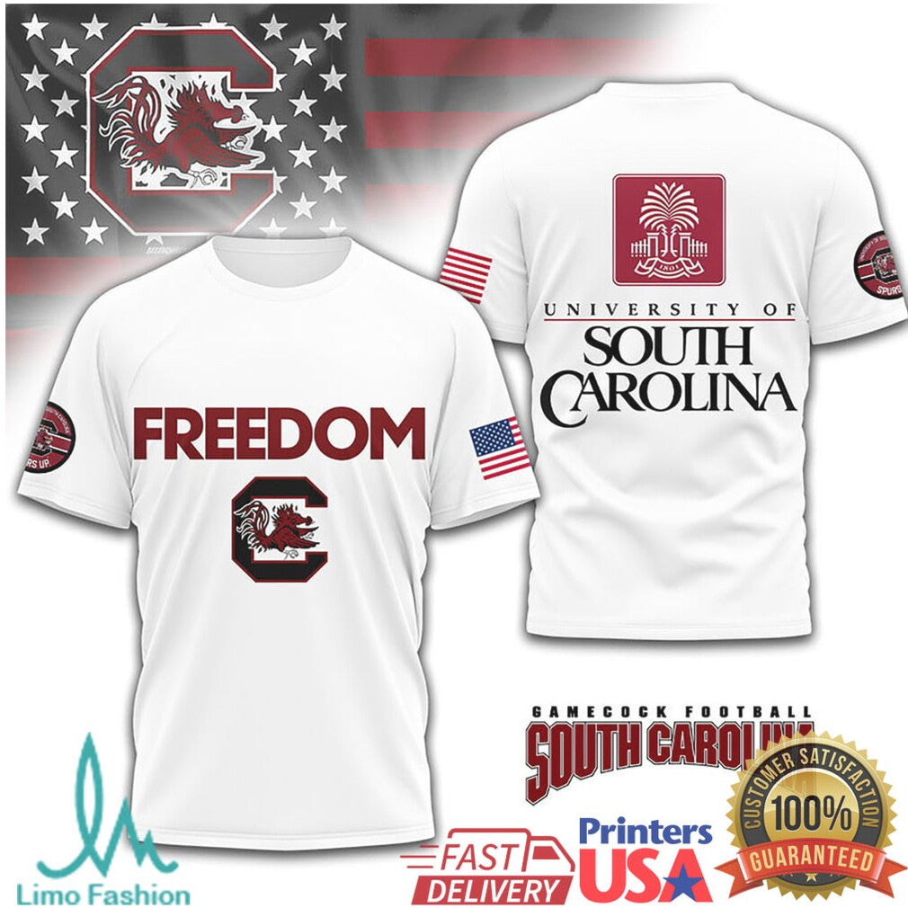 South Carolina Gamecocks Freedom University Patriotic NCAA T Shirt - Limotees LLC