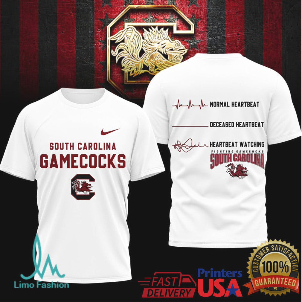 South Carolina Gamecocks Heartbeat Watching Graphic T Shirt USC Fan T Shirt - Limotees LLC