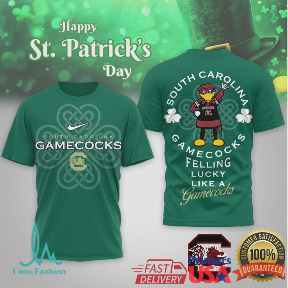 South Carolina Gamecocks St. Patrick's Day Feeling Lucky Like a Gamecock T Shirt - Limotees LLC