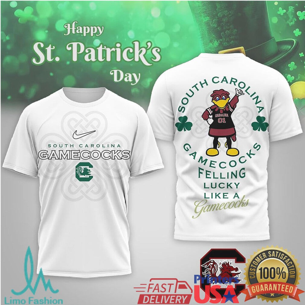 South Carolina Gamecocks St. Patrick's Day Feeling Lucky Like a Gamecock T Shirt - Limotees LLC