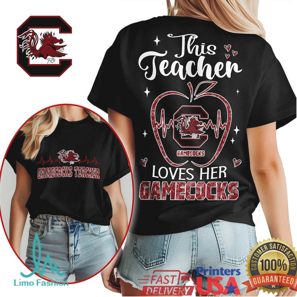 South Carolina Gamecocks This Teacher Loves Her Gamecocks T Shirt - Limotees LLC