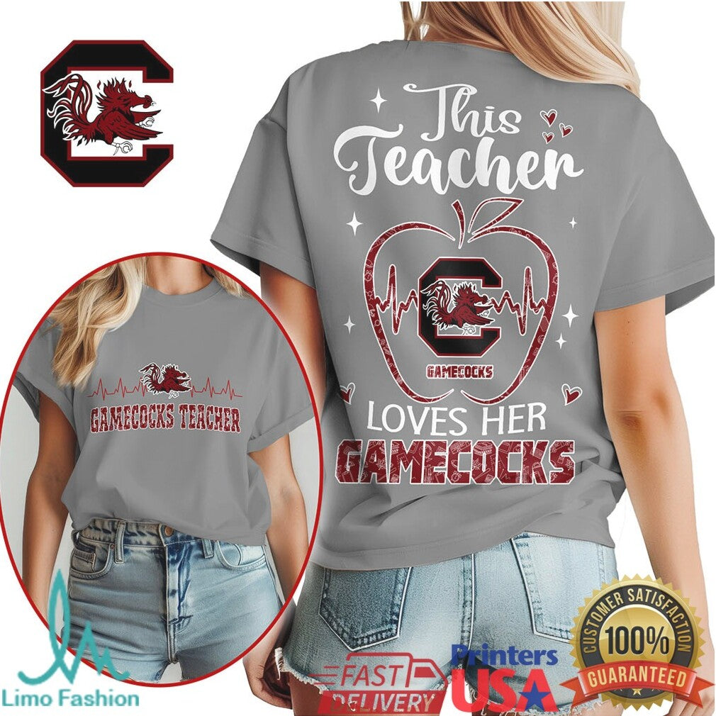 South Carolina Gamecocks This Teacher Loves Her Gamecocks T Shirt - Limotees LLC