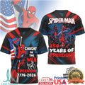 Spider Man 250 Years Of Freedom 1776 2026 4th of July T Shirt - Limotees LLC