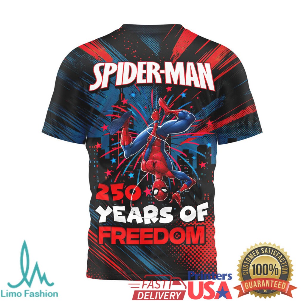 Spider Man 250 Years of Freedom 1776 2026 Patriotic Marvel T Shirt - Limotees LLC