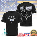 St. Louis Blues Nurse T Shirt National Nurse Day NHL Stethoscope Heart T Shirt - Limotees LLC