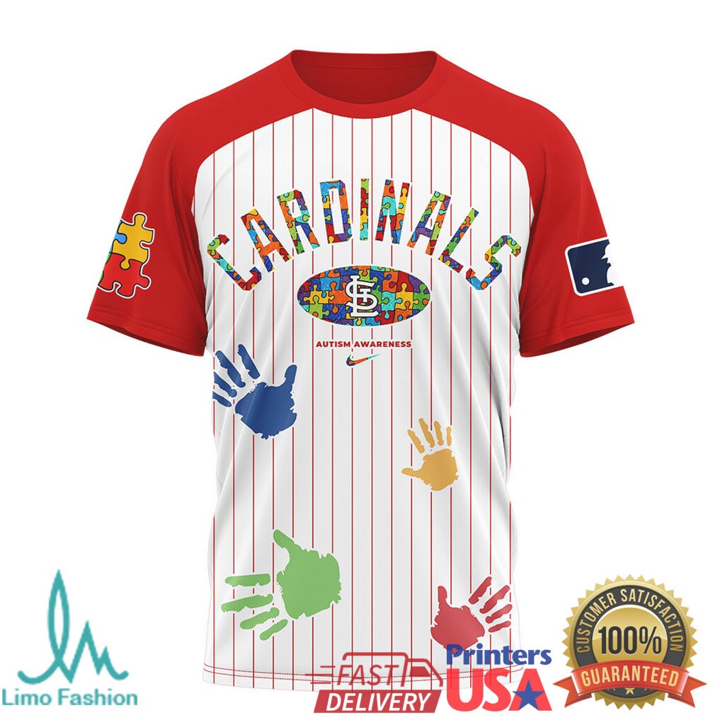 St. Louis Cardinals Autism Awareness Puzzle Logo Baseball T Shirt