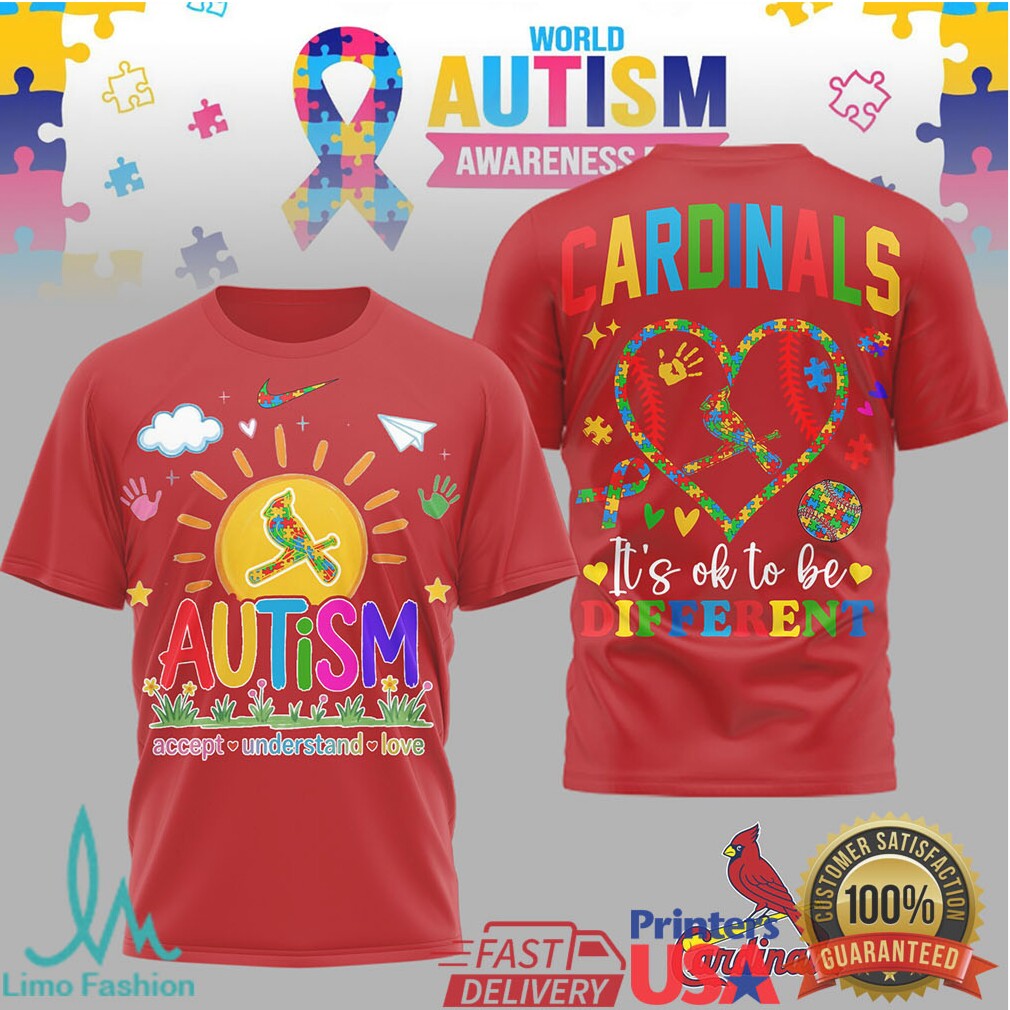 St. Louis Cardinals Autism Awareness T Shirt MLB Accept Understand Love T Shirt - Limotees LLC