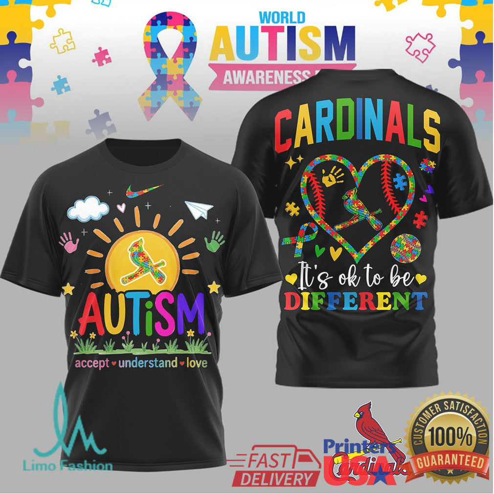 St. Louis Cardinals Autism Awareness T Shirt MLB Accept Understand Love T Shirt - Limotees LLC