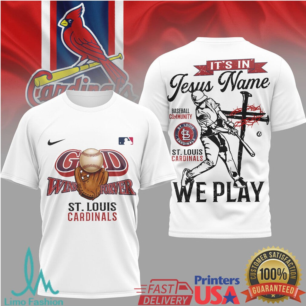 St. Louis Cardinals Christian Baseball T Shirt God Wins Forever Faith Based Fan Gear - Limotees LLC