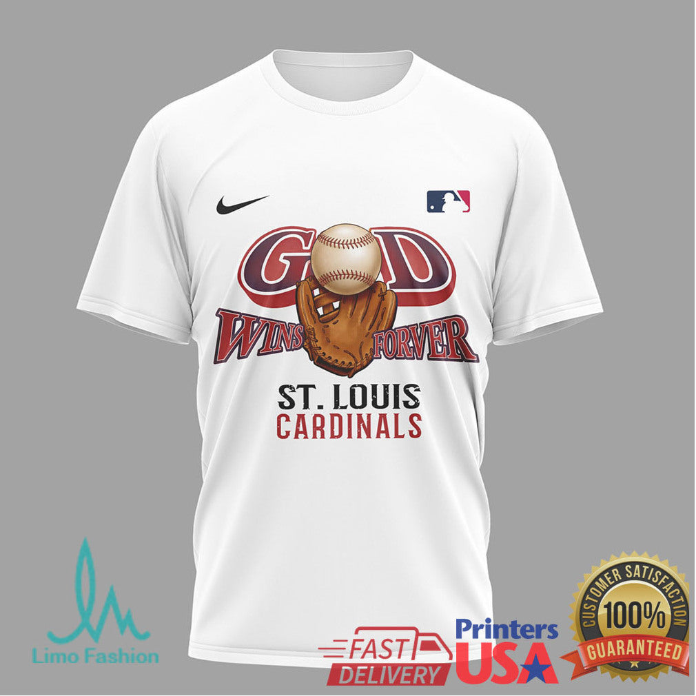 St. Louis Cardinals God Wins Forever Baseball Jesus Name T Shirt - Limotees LLC