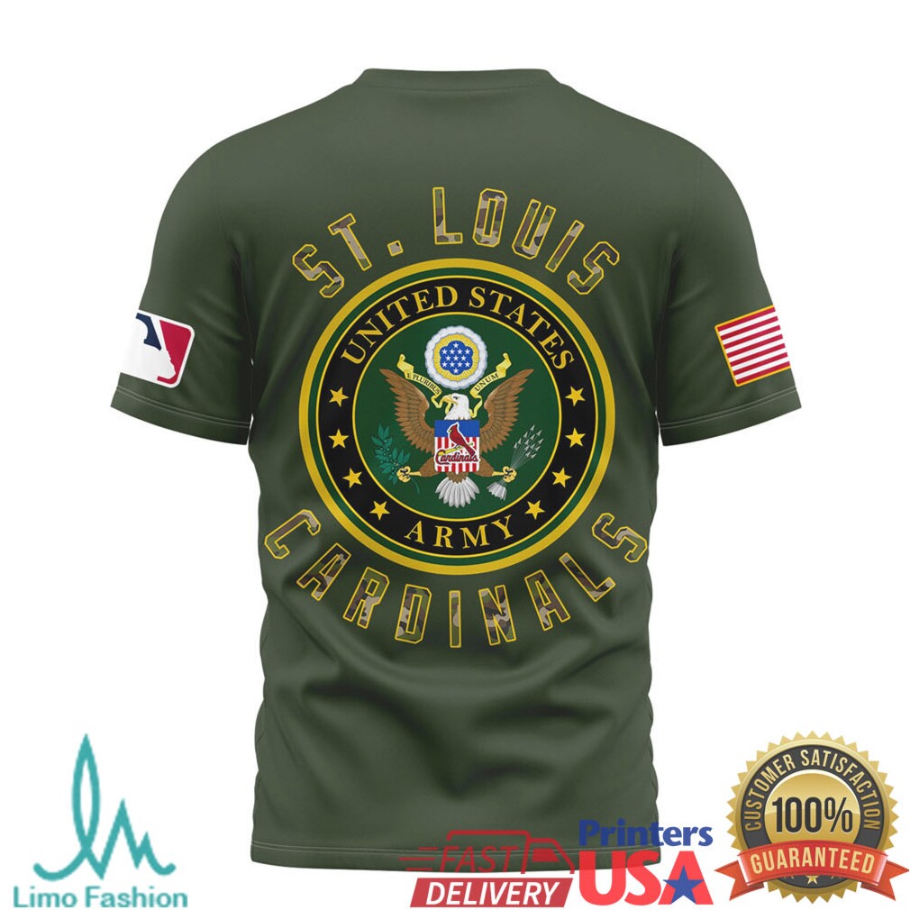 St. Louis Cardinals U.S. Army Military Appreciation Night Olive T Shirt - Limotees LLC