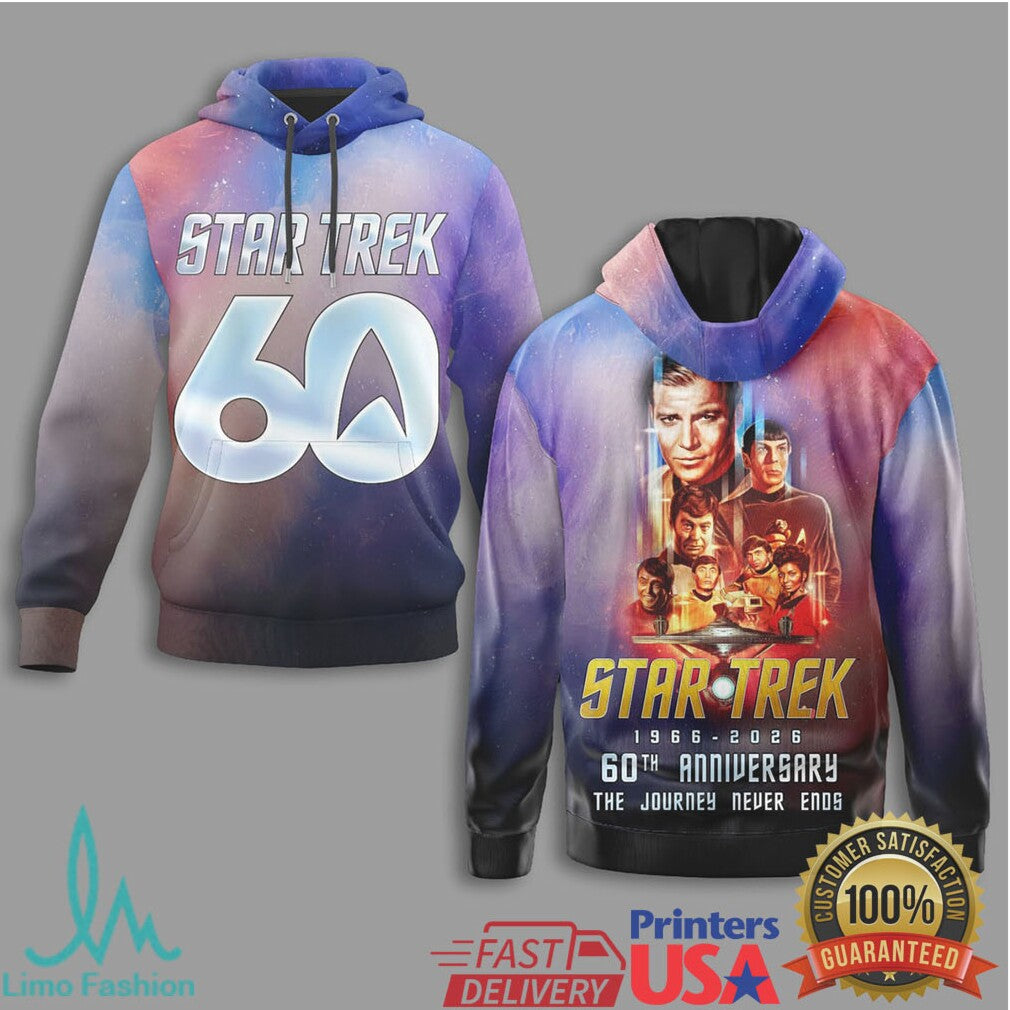 Star Trek 60Th Anniversary 1966 2026 The Journey Never Ends Shirt